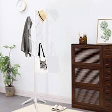 Gray finish wooden hall tree coat rack hat hooks storage stand entryway bench. Buy Clewiltess Wooden Tree Coat Rack Stand 8 Hooks Super Easy Assembly Hallwayentryway Coat Hanger Stand For Clothes Suits Accessories White Online In India B0844nylnl