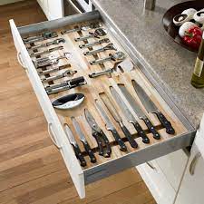 I designed this knife block to keep the small sharp knifes from touching each other or even cutting anything they are not supposed to cut. Store Your Knives With Knife Storage Knife Storage Kitchen Drawer Organization Kitchen Cabinet Storage