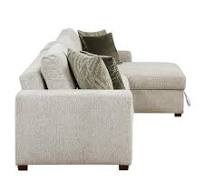 Lazzara Deleon 110.5 in. Straight Arm 3-Piece Microfiber Sectional Sofa  with Reversible Chaise, Pull-out Bed and Ottoman in Sand 8548_4VC2ACLAOT