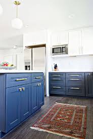 Navy Gold White Kitchen Reveal Kitchen Design Blue Kitchen Cabinets Home Kitchens