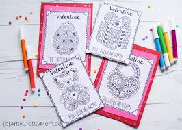 These adorable valentine's day cards double as a coloring activity for kids! Free Printable Coloring Cards For Valentine S Day