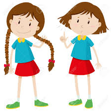 Clip art tall and short clipart. Little Girl With Long And Short Hair Illustration Royalty Free Cliparts Vectors And Stock Illustration Image 46286549