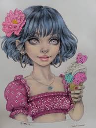 Coloring page eyes with Prismacolor and Luminance pencils