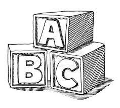 Doodle style children's block toys with alphabet on them in vector format. Education Abc Blocks Drawing Vector Images