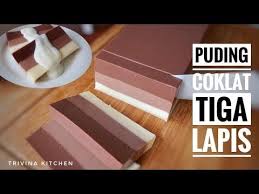 Puding Triple Chocolate Dengan Vla Vanila Youtube Puding Puding Coklat Oreo