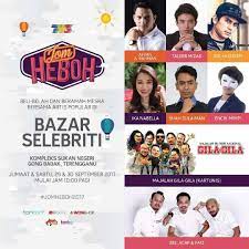 Di karnival ini juga terdapat booth bananana land yang menampilkan harris alif, shah sulaiman, aliff yasraf dan erynne erynna yang pasti menarik minat anak korang. Jom Meriahkan Jom Heboh 2017 Beautiful Terengganu Facebook