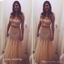 2019 Champagne Cor 2 Two Piece Prom Vestido De Alta Qualidade Sereia De Cristal Beading Longo Vestido De Festa A Noite Plus Size Vestidos De Festa De Linda Wedding 803 81 Pt Dhgate Com