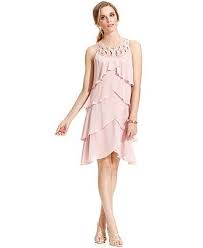 Sl Fashions Dress Sleeveless Petal Tiered Beaded Dresses Women Macy S 89 A Moderate Pink Sl Fashions Dress Sl Fashions Beaded Party Dress