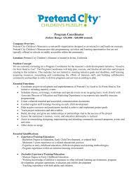 The modified job description is attached to this evaluation. Program Coordinator
