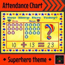 superhero attendance chart how many here today