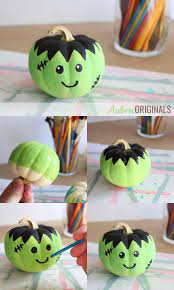 See more ideas about frankenstein pumpkin, frankenstein, projects to try. Easy Painted Pumpkins How To Paint Simple Monster Faces Aubree Originals