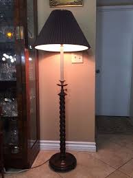 Vintage Frederick Cooper Floor Lamp W Wooden Barley Twist Stand 53 Tall Floor Lamp Lamp Barley Twist