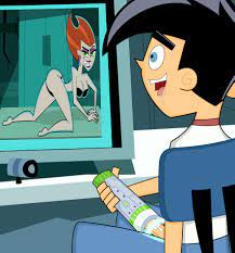 1boy 1girls breasts computer coonfoot danny fenton danny phantom  darkdp female male masturbation penelope spectra watching porn 