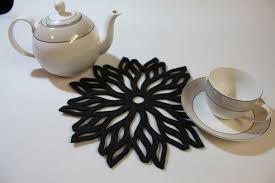 Compare prices on popular products in kitchen & linens. Placemats And Coasters Flames Aster Flower Felt Table Mats Set Of 6 Pieces Laser Cut 1 Placemats And 5 Coasters