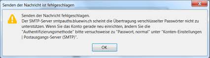 Öffnen sie die registerkarte erweitert und ändern sie den postausgang (smtp) auf 465: Fehlermeldung Thunderbird Computer Technik Technologie