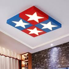American pro decor's ceiling medallions offer unparalleled design with infinite potential. Blue Red Square Ceiling Light With Star Plastic Decorative Led Flush Mount Light For Game Room Beautifulhalo Com