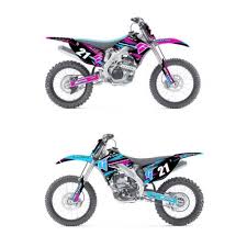 Where Can I Get Decals Like This For My Bike Love The Blue Dirt Bike Gear Cool Dirt Bikes Motocross Gear