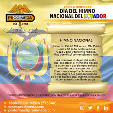 Hoy, en ecuador, se celebra el día del himno nacional, una jornada oficial en honor del salve, oh, patria, nombre que recibe este himno nacional. Prodimeda Cia Ltda Twitterissa 26 De Noviembre Dia Del Himno Nacional Del Ecuador El Anhelo De Autonomia Y Autodeterminacion De Los Pueblos Se Reflejan En La Letra Y Musica Del Himno