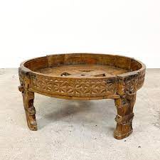 On display in our bellingen showroom or call us on 02 6655 0054 or email sales@cargolane.com.au for more information. Antique Indian Carved Round Coffee Table For Sale At Pamono