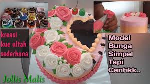 Pembayaran mudah, pengiriman cepat & bisa cicil 0%. Kue Ulang Tahun Motif Bunga Cantik Sederhana Cara Menghias Kue Ultah Bunga Mawar Birthday Cake Youtube