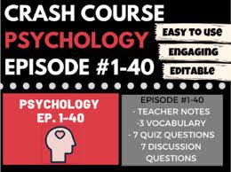 Please, try to prove me wrong i dare you. Crash Course Psychology 1 40 By Social Studies Megastore Tpt