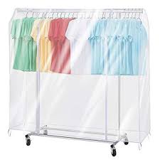 Ruibo clear garment rack cover dustproof clothes rack cover with 2 durable zipper/clothing waterproof protector (l:71x20x60 inch) 4.5 out of 5 stars 1,022. Zzone Garment Rack Cover Transparent Peva Clothing Rack Cover Clear Clothes Dustproof Waterproof Cover 70x20x52 Inch Clothing Rack Garment Racks Rolling Clothes Rack