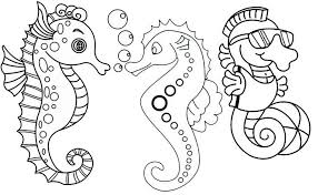 Three Fun And Cute Baby Seahorses Coloring Page Baby Seahorse Animal Coloring Pages Coloring Pages