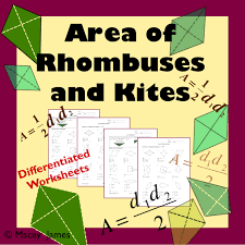 Area Of Rhombuses And Kites Calculating The Area Of Rhombi And Kites Fro Middle School Math Resources Math Practice Worksheets Word Problem Graphic Organizers