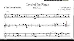 Lord Of The Rings Sheet Music B Flat Instruments Youtube