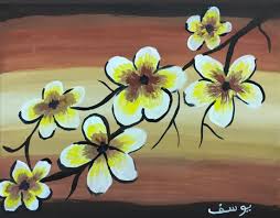 Taking the reference photo of choice, begin sketching it on the canvas. Flower Acrylic Painting Canvas Youssef Art Paintings Prints Landscapes Nature Forests Boreal Temperate Artpal
