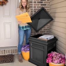 Express Package Delivery Box Black Drop Box Ideas Diy Mailbox Porch Storage