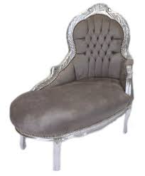 Stylish and elegant, chaise lounge chairs are a great choice for additional seating in a living room or bedroom. Casa Padrino Baroque Kids Chaise Lounge Grey Silver Mod2 Baroque Furniture