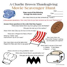 Phil roman and bill melendez. Printable Scavenger Hunt Activity For A Charlie Brown Thanksgiving Movie