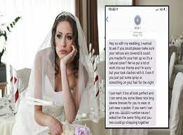 Claiming to only have specifically asked for cash gifts to go towards the lavish overseas affair, the bride asked each of her guests to pay an extra £1,200 to attend her once. Bride Asks Wedding Guests To Cover Tattoos Up Gets Shut Down Indy100 Indy100