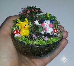 Mini Miniature Artificial Terrarium Diorama Ornament Decoration Pokemon Go Handmade Toy Pikachu And Mr Mime Pokemon H Pokemon Terrarium Terrarium Decor Pokemon