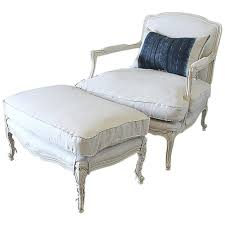 20th Century French Country Open Armchair With Ottoman In 2021 Armchair With Ottoman French Country Chairs Ottoman