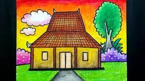 Cara Menggambar Rumah Adat Joglo Youtube