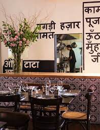 Horn Please A Playful Indian Canteen In Melbourne Remodelista Restaurant Interior Design Indian Cafe Restaurant Decor