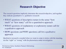 Research objectives divide research aim into several parts and address each part research aim: Ppt Phd Seminar Series Qualitative Research Methodology Powerpoint Presentation Id 6596962