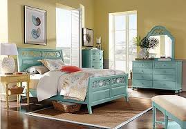 Cindy Crawford Home Seaside Blue Green Sleigh 5 Pc Queen Bedroom King Size Bedroom Furniture Sets King Size Bedroom Furniture Bedroom Sets Furniture Queen