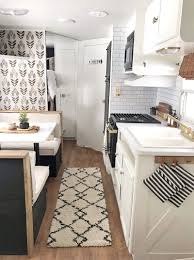 Tour This Budget Friendly Farmhouse Camper Camper Trailer Remodel Kitchen Remodel Small Diy Camper Remodel