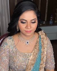 A closer look at the statement eye look , neutrals paired with a blue liner  @priyanka_srinivasmurthy s sangeet look