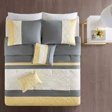 Maible cal king complete comforter. 5pc King Cal King Merissi Embroidered Comforter Set Yellow Gray Target