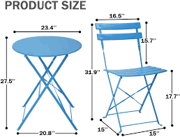 Arianna folding solid wood bistro table create a relaxed environment with this solid wood bistro table. Buy Patio Set Bistro Table Set Outdoor Furniture 3 Piece Patio Set Steel Patio Bistro Set Folding Bistro Set Small Patio Table And Chairs For Yard Bistro Lawn Balcony Backyard Apartment Blue