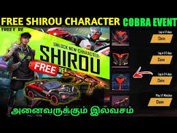Free fire is the ultimate survival shooter game available on mobile. Free Shirou Character For All In Free Fire New Cobra Event Rewards Full Updates Tamil Tubers Youtube
