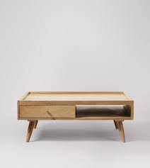 Miribel oak and white designer coffee table on wheels. Fresco Scandi Style Coffee Table In Natural Oak Brass Swoon