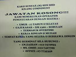 Salam…tenkiu coz banyak jawatan kosong di sini…tapi malangnya time sy online dah tamat tarikh pun…huhuhu…kalau ada jawatan. Mudah Job Kilang Johor