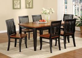Mission furniture is a style of furniture that originated in the late 19th century. Dining Room Black And Brown Painted Oak Mission Style Dining Room Set With Rectangle Wooden D Oak Dining Sets Dining Room Table Set Transitional Dining Tables