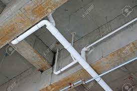 Pvc pipes produced by polyvinyl chloride raw material and used for many projects. White Pvc Pipe In The Roof Closeup Of Photo Stock Photo Picture And Royalty Free Image Image 56390582