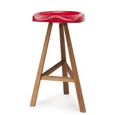 This bar stool is the pleasure of comfortable seating personified. Contemporary Bar Stool Heidi Established And Sons Oak Polyurethane Acrylic